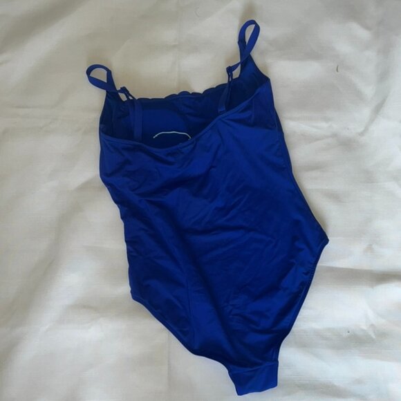 Sea Level Scallop Square Neck Bralette One Piece in Cobalt Size 8 - Picture 5 of 7
